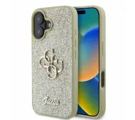 Guess Fixed Glitter Big 4G do iPhone 16 Złoty