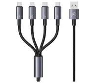 USAMS 4w1 2xUSB-C/Lightning/microUSB 15W 1,2m Czarny