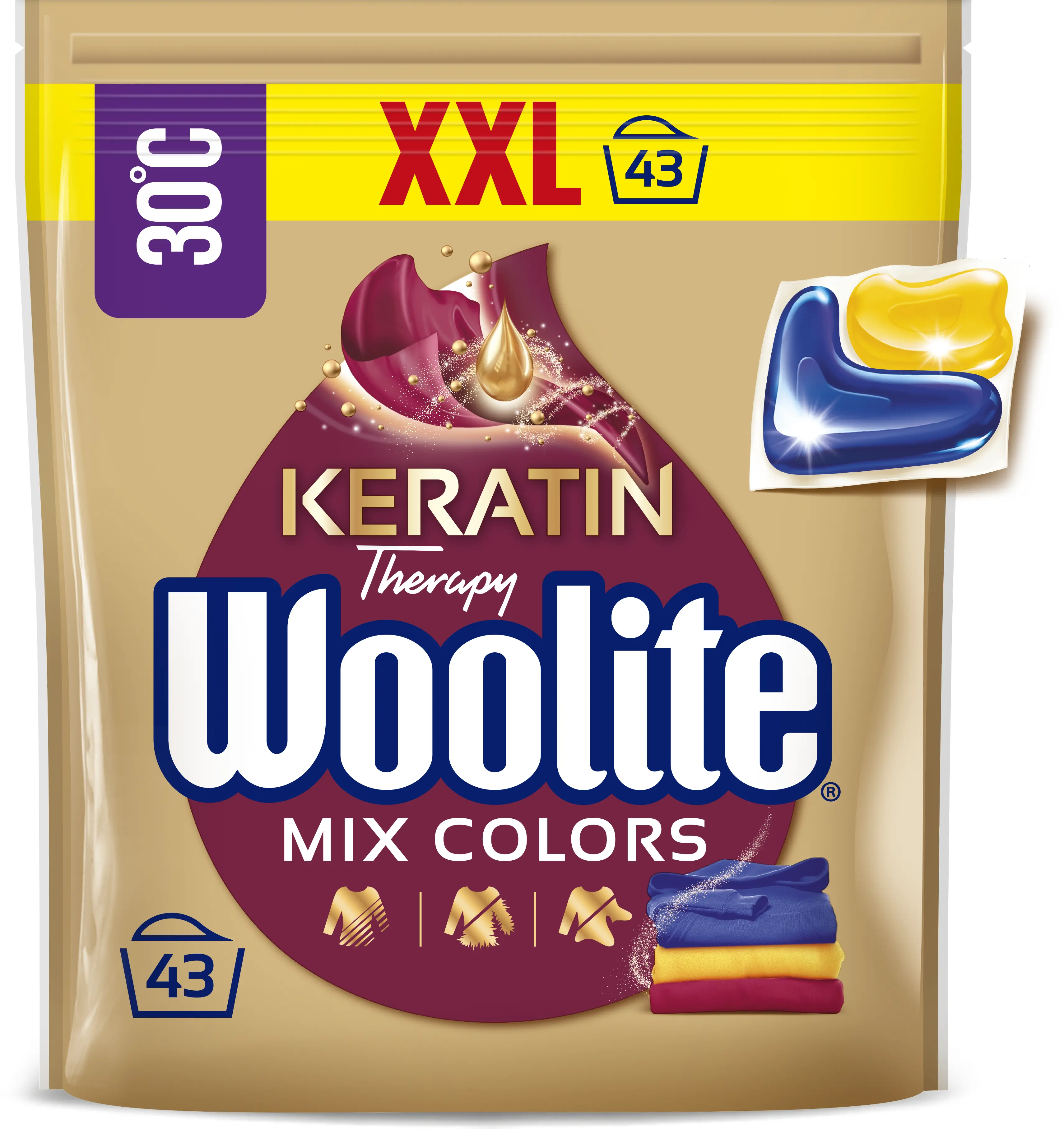 Woolite Keratin Therapy Mix Colors do kolorów 43szt.