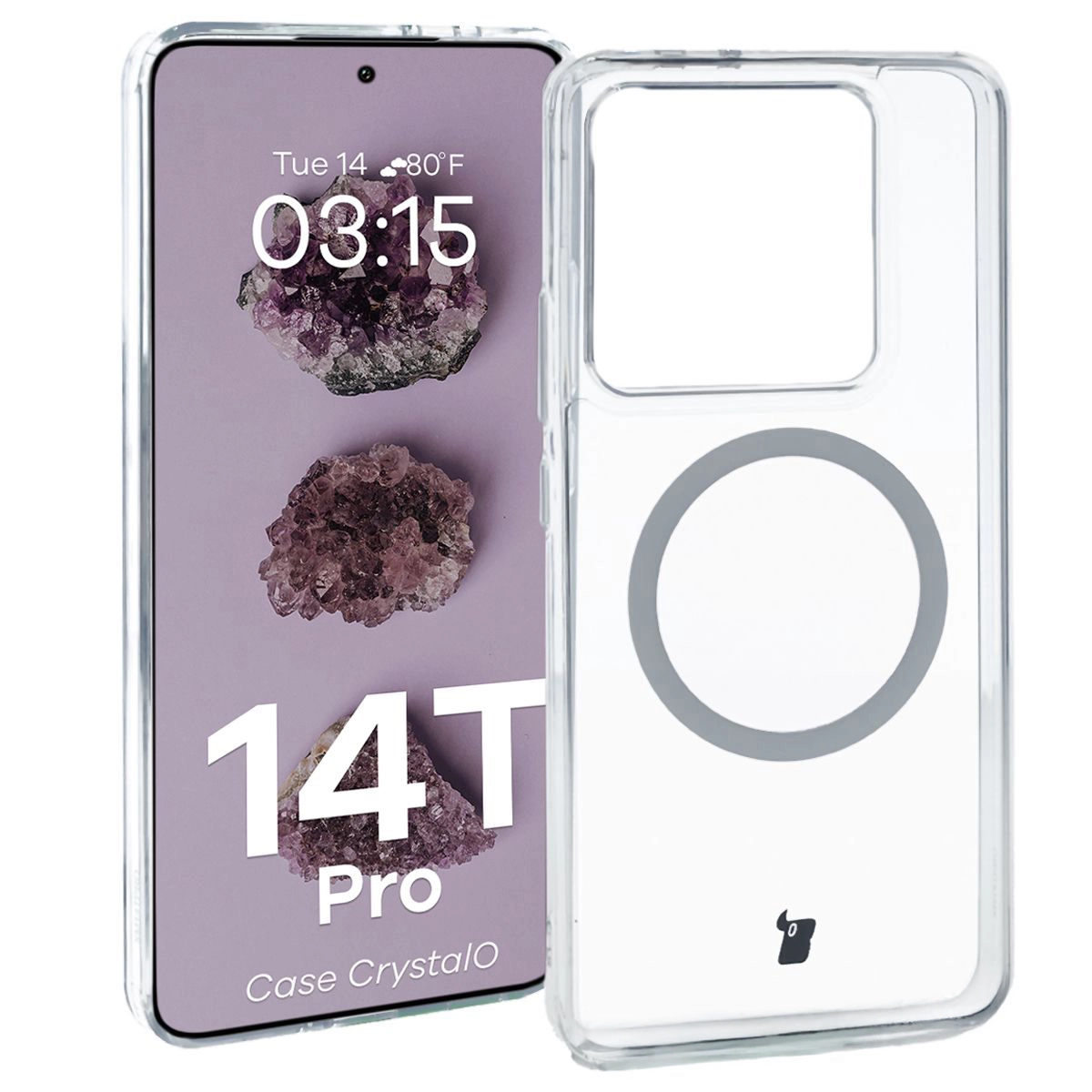 Bizon CrystalO z MagSafe do Xiaomi 14T Pro Przezroczyste