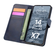 Bizon z klapką Pocket do Xiaomi Redmi Note 14 Pro 5G/Poco X7 Granatowy