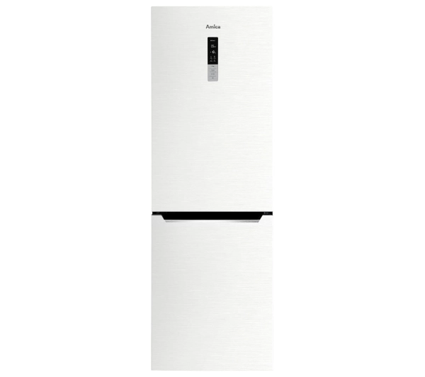 Amica FK3606D.2DFWi (E) Pełny No Frost 185,5cm Szuflada z kontrolą wilgotności Biały Inox