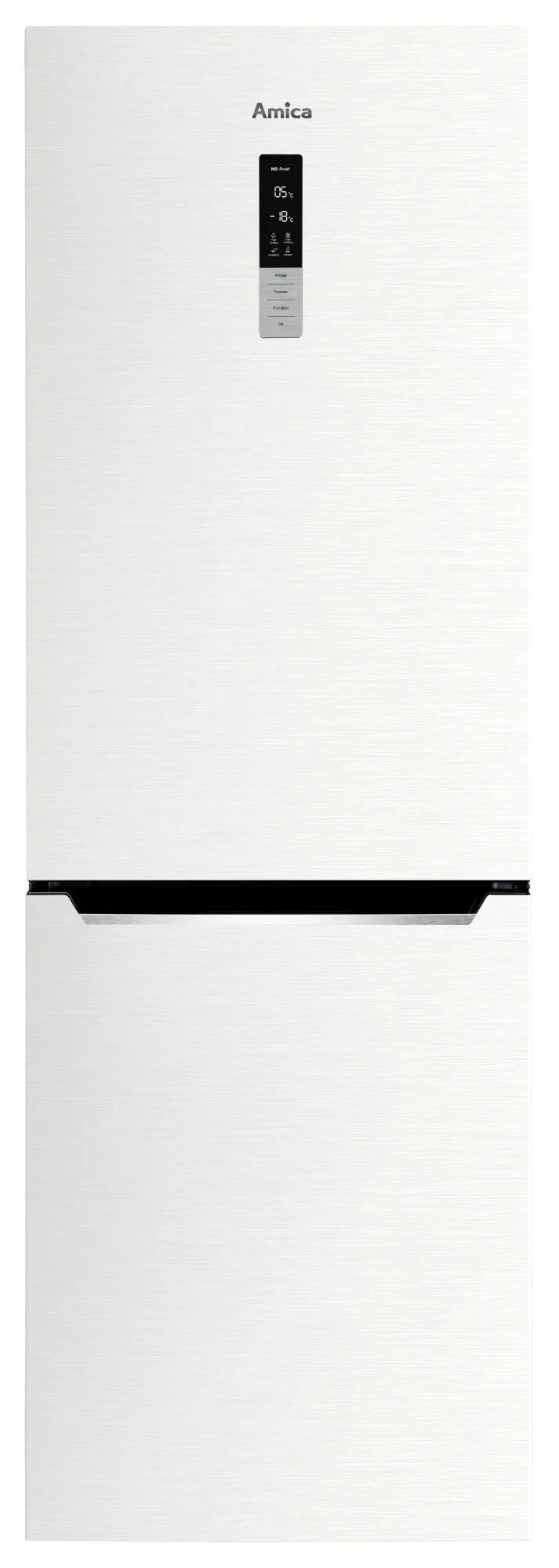 Amica FK3606D.2DFWi (E) Pełny No Frost 185,5cm Szuflada z kontrolą wilgotności Biały Inox
