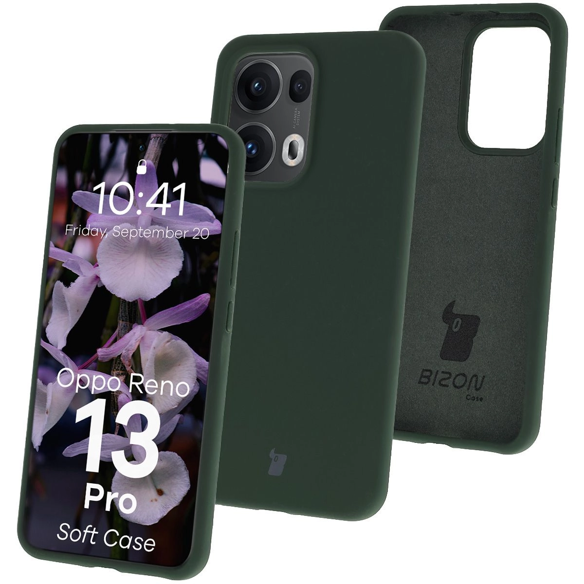 Bizon Silikonowe Soft do Oppo Reno13 Pro Ciemnozielony