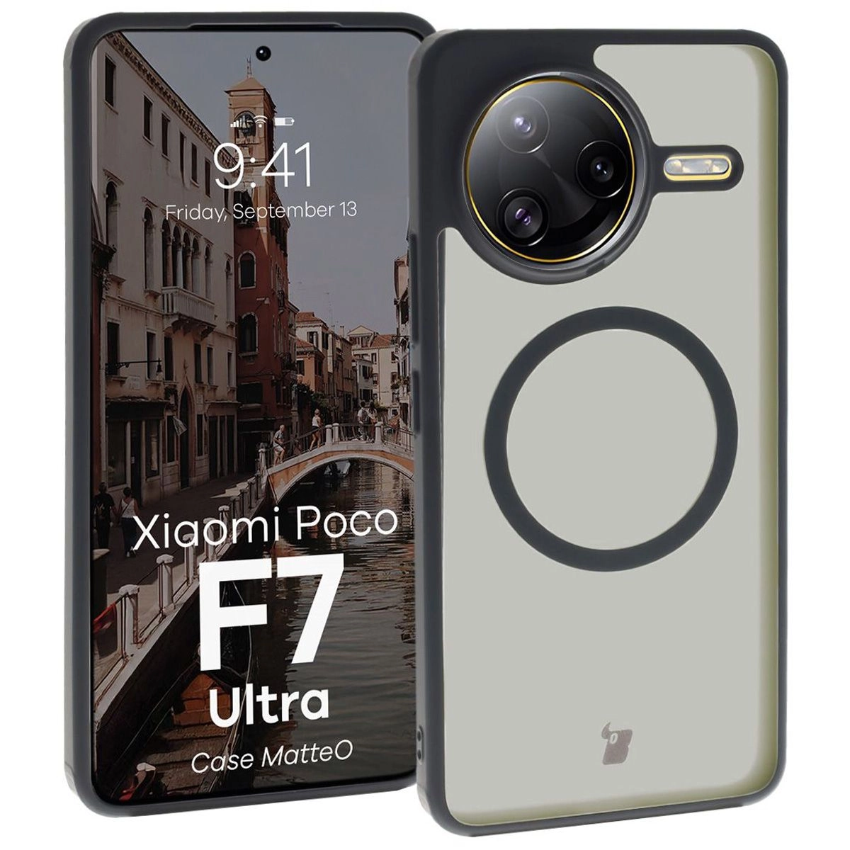 Bizon MatteO z MagSafe do Xiaomi Poco F7 Ultra Przydymione-czarny
