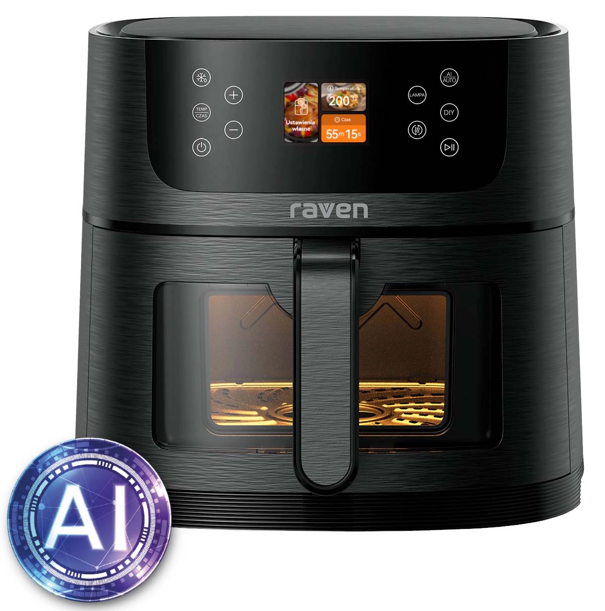 Raven Frytownica niskotłuszczowa EFN010 AI z rozpoznawaniem potraw 25 programów automatycznych 1800W