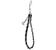 Guess Chain Metal Logo Charm Czarny