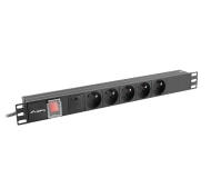 Lanberg RACK PDU 1U 16A 5x230V 2m Czarny