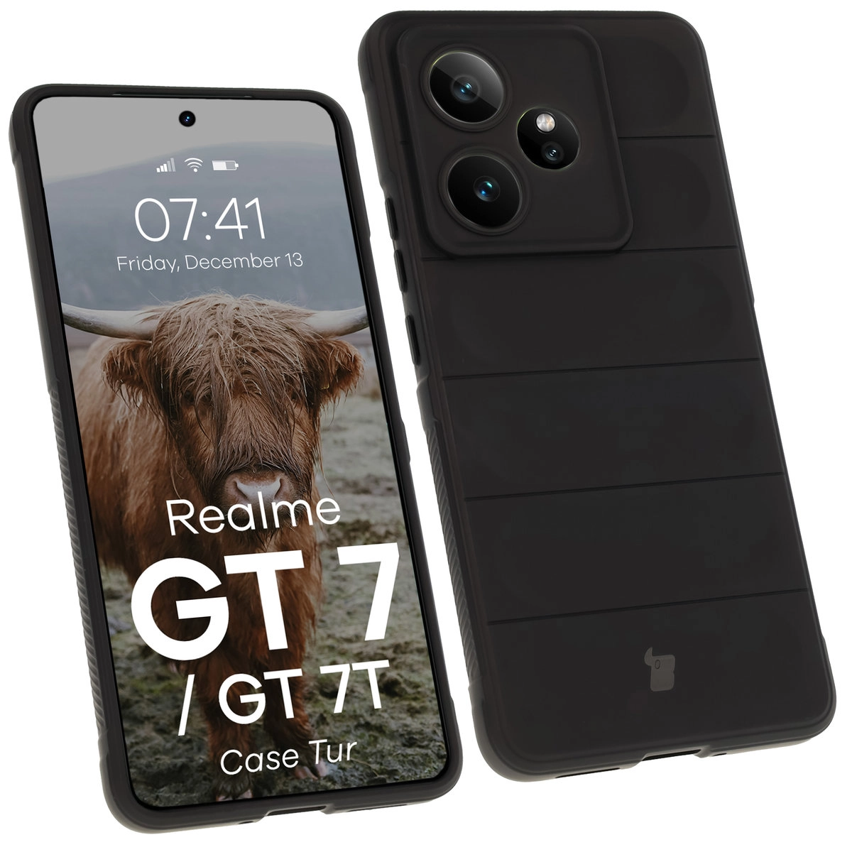 Bizon Tur do Realme GT 7 / Realme GT 7T Czarny