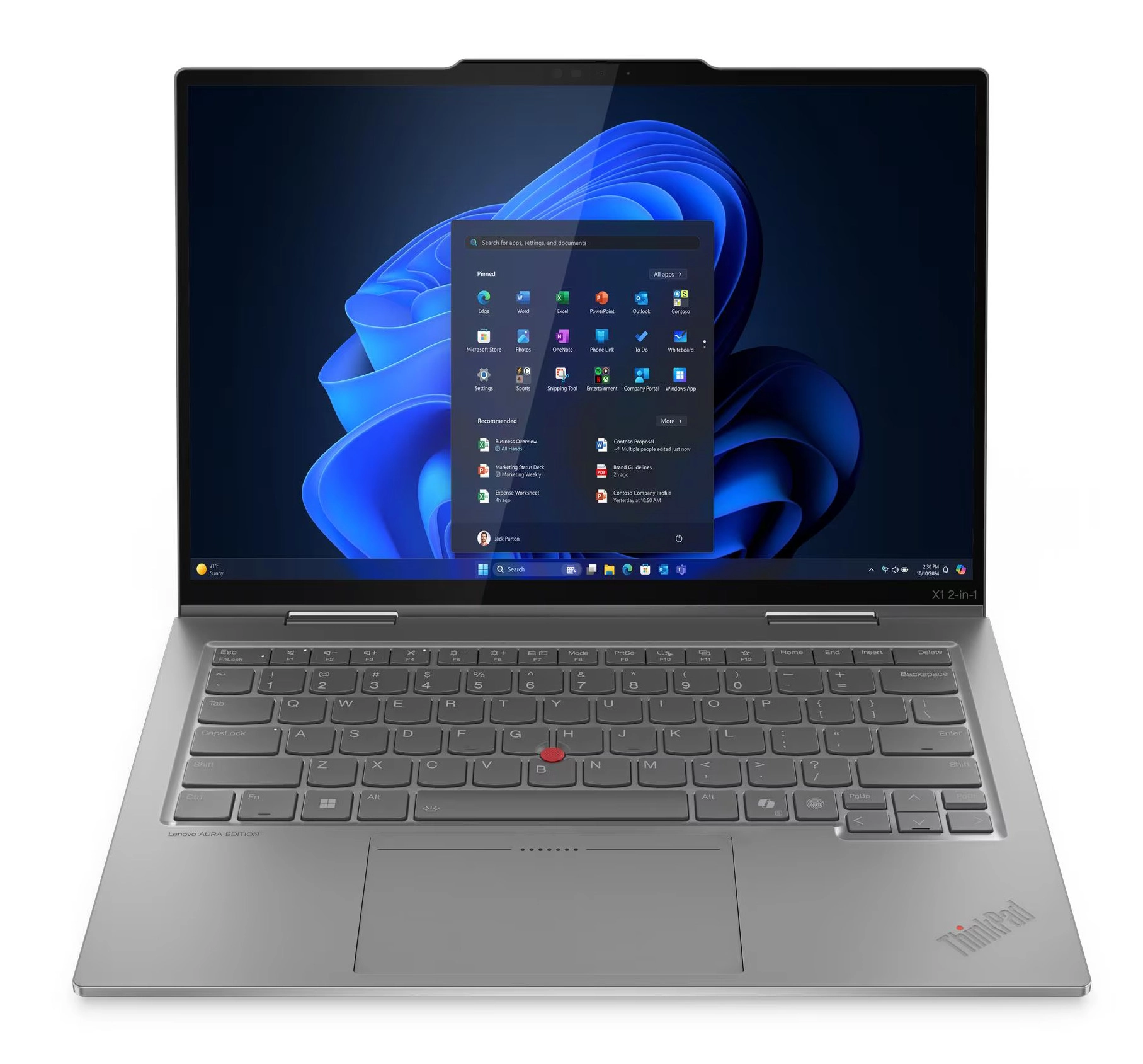 Lenovo ThinkPad X1 2-in-1 Gen 10 Aura Edition OLED 14" Ultra 7 258V 32GB RAM 1TB Dysk SSD Win11 Pro Szary Funkcje AI