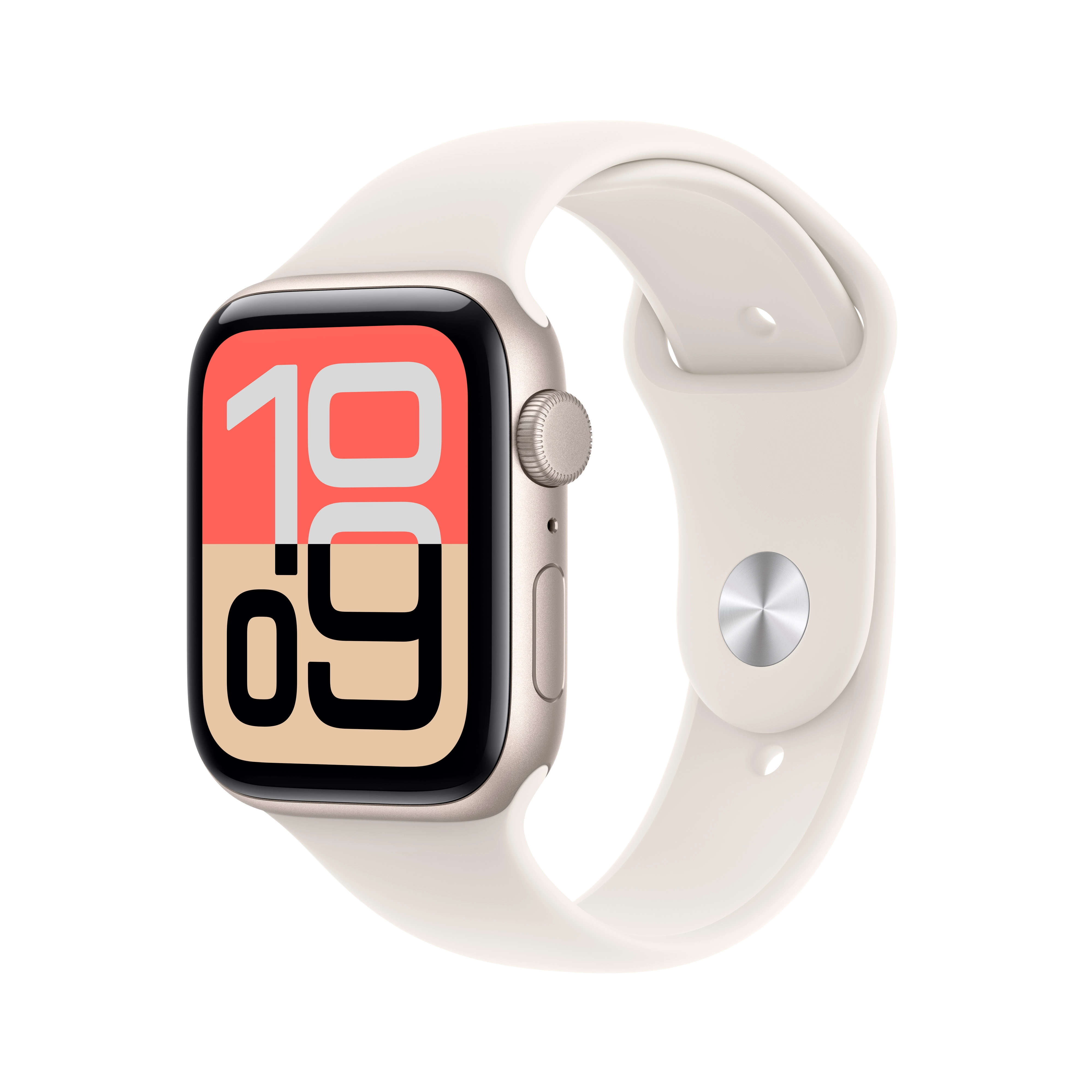 Apple Watch SE 3gen GPS + Cellular koperta 44mm z aluminium Księżycowa poświata pasek sportowy Księżycowa poświata S/M