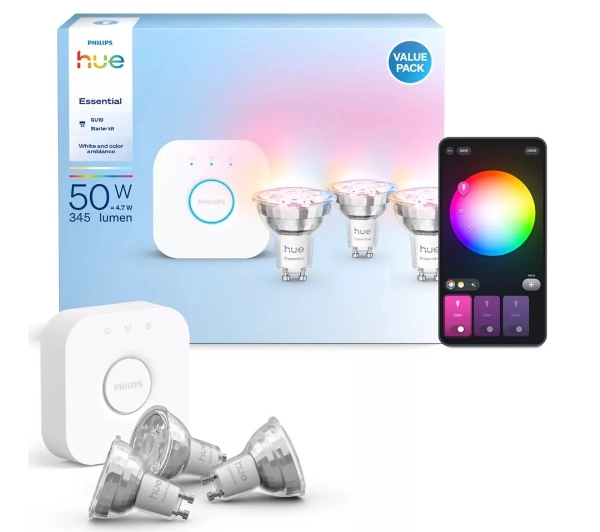 Philips Hue Essential GU10 3szt+Mostek