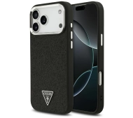 Guess Glitter Triangle Logo MagSafe do iPhone 17 Pro Max czarny
