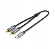 Vention BGUHF USB-C na 2x RCA Męski 1m Czarny