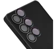 Bizon na aparat z aplikatorem Snap Lens do Samsung Galaxy S25 FE, czarna ramka