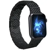 Pitaka Carbon Fiber Retro do Apple Watch 1/2/3/4/5/6/7/8/9/10/11/SE/SE 3/Ultra/Ultra 2/Ultra 3 Czarno szary
