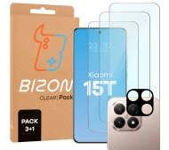 Bizon 3x szkło hartowane + szybka na aparat Glass Clear Pack do Xiaomi 15T