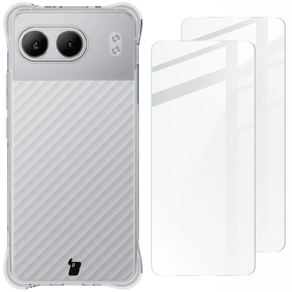 Bizon elastyczne etui + 2x szkło hartowane Clear Pack do OnePlus Nord 4