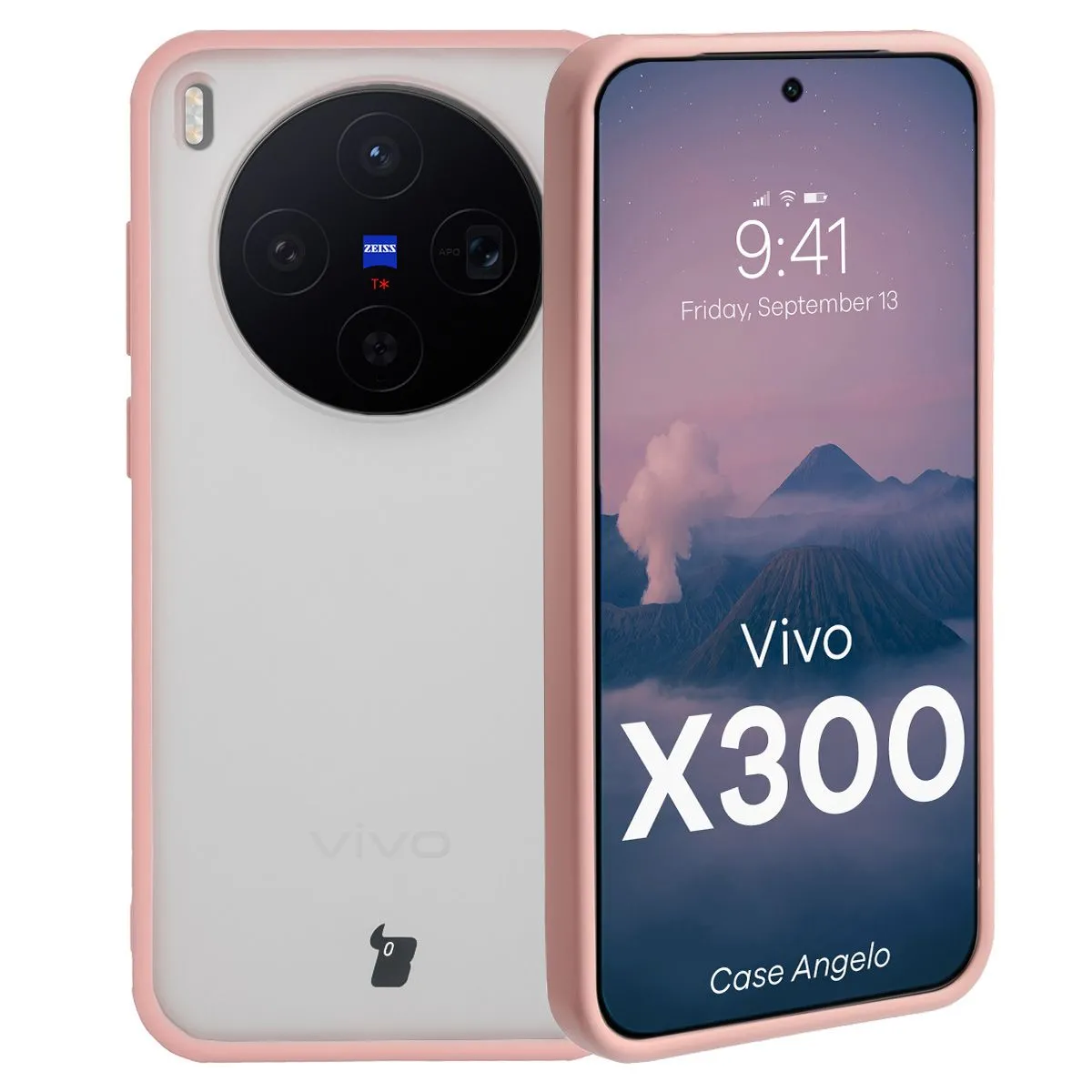 Bizon Angelo do Vivo X300 Półprzeźroczyste z różowa ramką