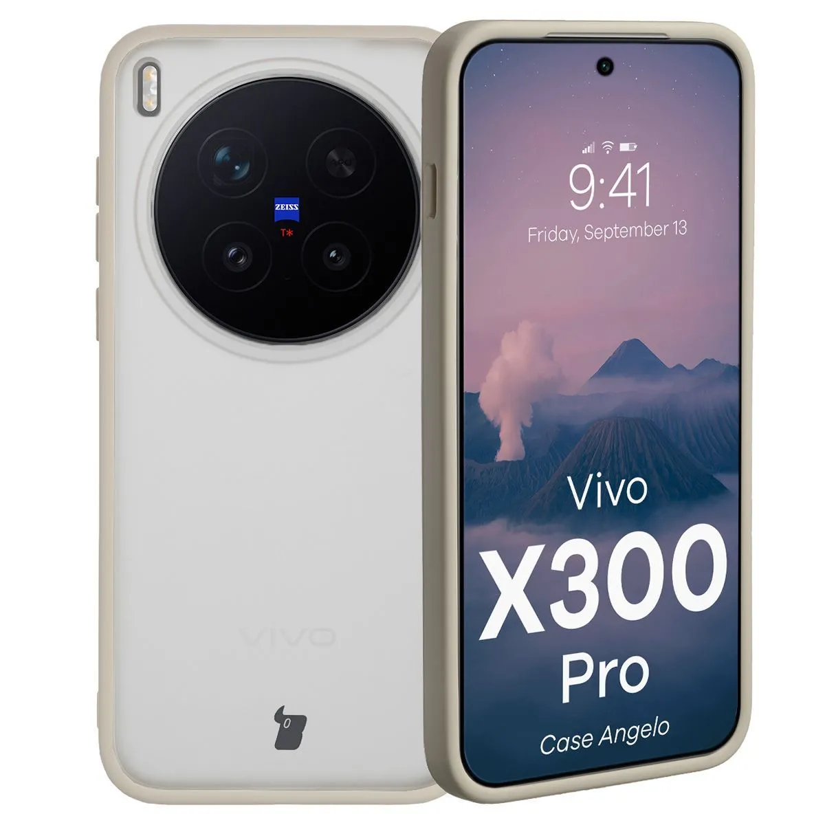 Bizon Angelo do Vivo X300 Pro Półprzeźroczysty z beżową ramką