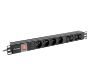 Lanberg RACK PDU 1U 10A 4x 230V 4x IEC C13 Czarny 2m