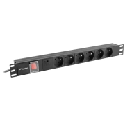 Lanberg RACK PDU 19" 1U 16A 6x 230V PL Czarny 2m
