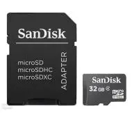 SANDISK microSDHC 32GB Class 4 + adapter SD