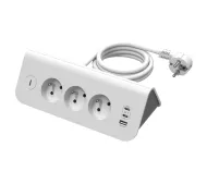 Duwi PYRAMID PD65W USB-A 2x USB-C 3 gniazda 1,4m Biały