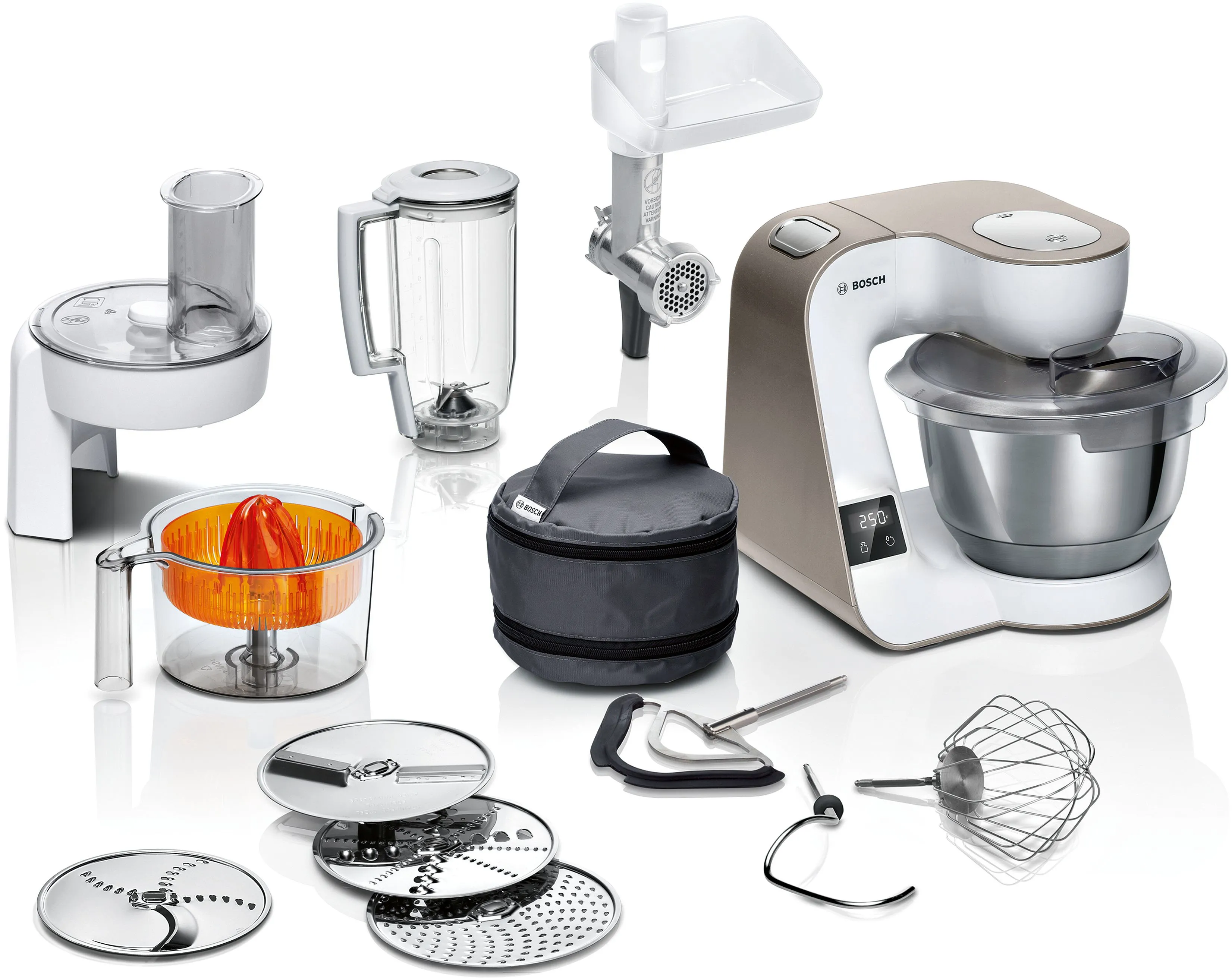 Bosch MUM5XW40 1000W Maszynka do mielenia Przystawka do lodów Rozdrabniacz Wyciskarka do cytrusów Blender kielichowy