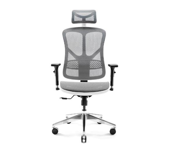 fotel biurowy Diablo Chairs V-Basic  Normal Size  - biurowy - biało-szary - tkanina - do 150kg