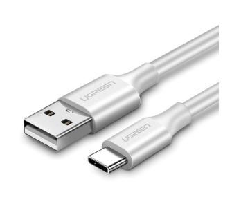 kabel USB UGREEN Niklowany kabel USB-C QC3.0  0.25m (biały)