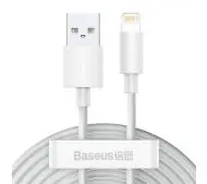 Baseus USB do Lightning Simple Wisdom 2 szt Biały