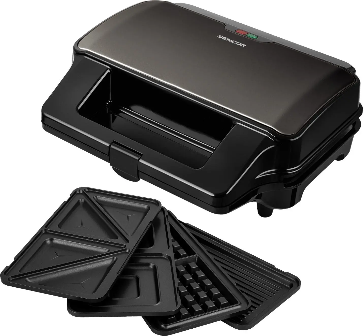 Sencor SSM 9978BK 3w1 Trójkąty Gofry Panini Kwadraty 900W