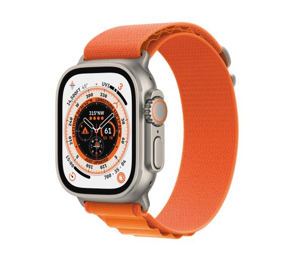 Smartwatch Apple Watch Ultra GPS + Cellular 49mm koperta tytanowa + opaska Alpine rozmiar S (pomarańczowy)