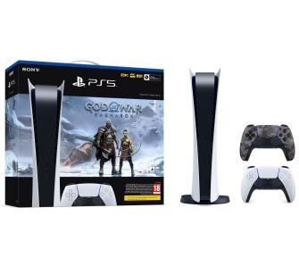 konsola PS5 Digital Sony PlayStation 5 Digital Edition (PS5) - dodatkowy pad (szary kamuflaż) - God of War Ragnarok