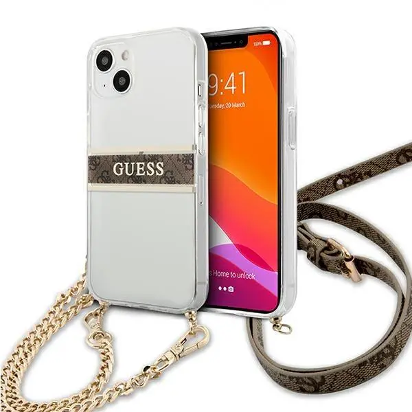Guess 4G Brown Strap Gold Chain GUHCP13SKC4GBGO do iPhone 13 mini
