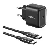 UGREEN CD250 25W USB-C Czarny + kabel USB-C do USB-C 2m Czarny