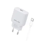 Beline 1x USB-C 25W + kabel USB-C PD 3.0 GaN Biały