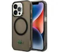 Lacoste LCHMP15LULOK Hardcase Transparent MagSafe do iPhone 15 Pro Czarny
