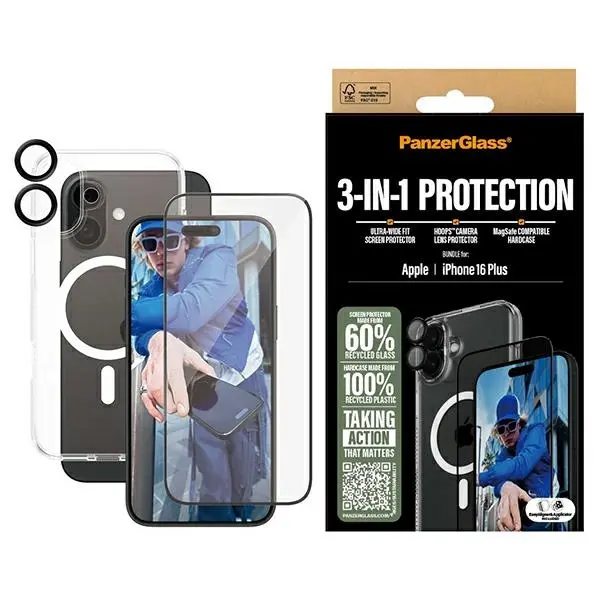 PanzerGlass Bundle 3w1 do iPhone 16 Plus
