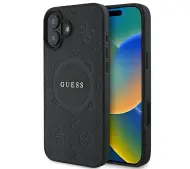 Guess Saffiano Peony Classic Logo MagSafe do iPhone 16 Czarny