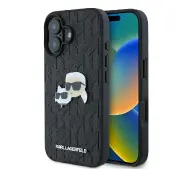 Karl Lagerfeld Monogram Karl&Chaoupette Head Pin do iPhone 16 Czarny