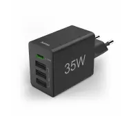 Hama Fast Charger PD/QC 3.0 35W USB-C 3xUSB Czarny