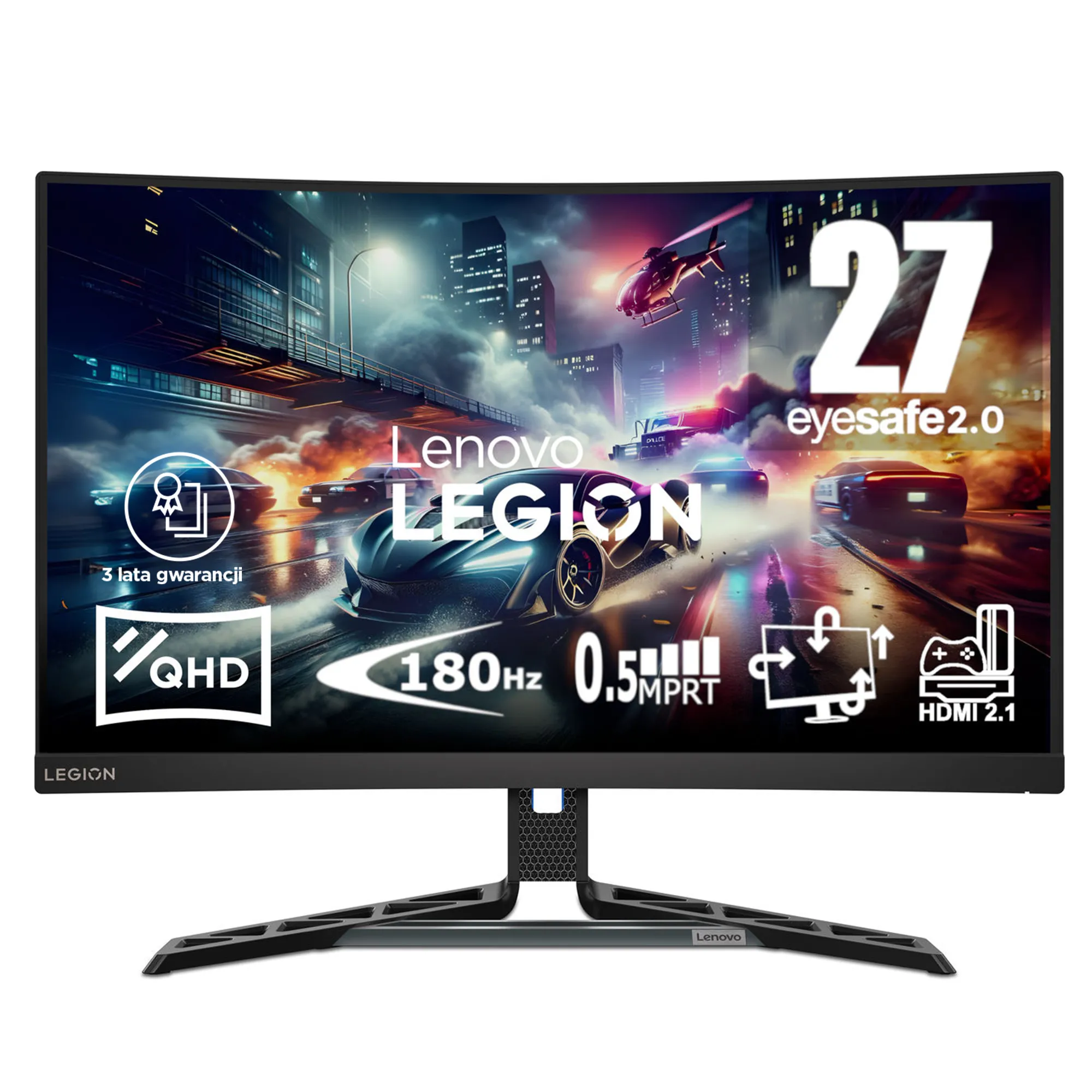 Lenovo Legion R27qc-30 (67C6GAC2EU)  27" 2K VA 180Hz 0,5ms MPRT Zakrzywiony Gamingowy