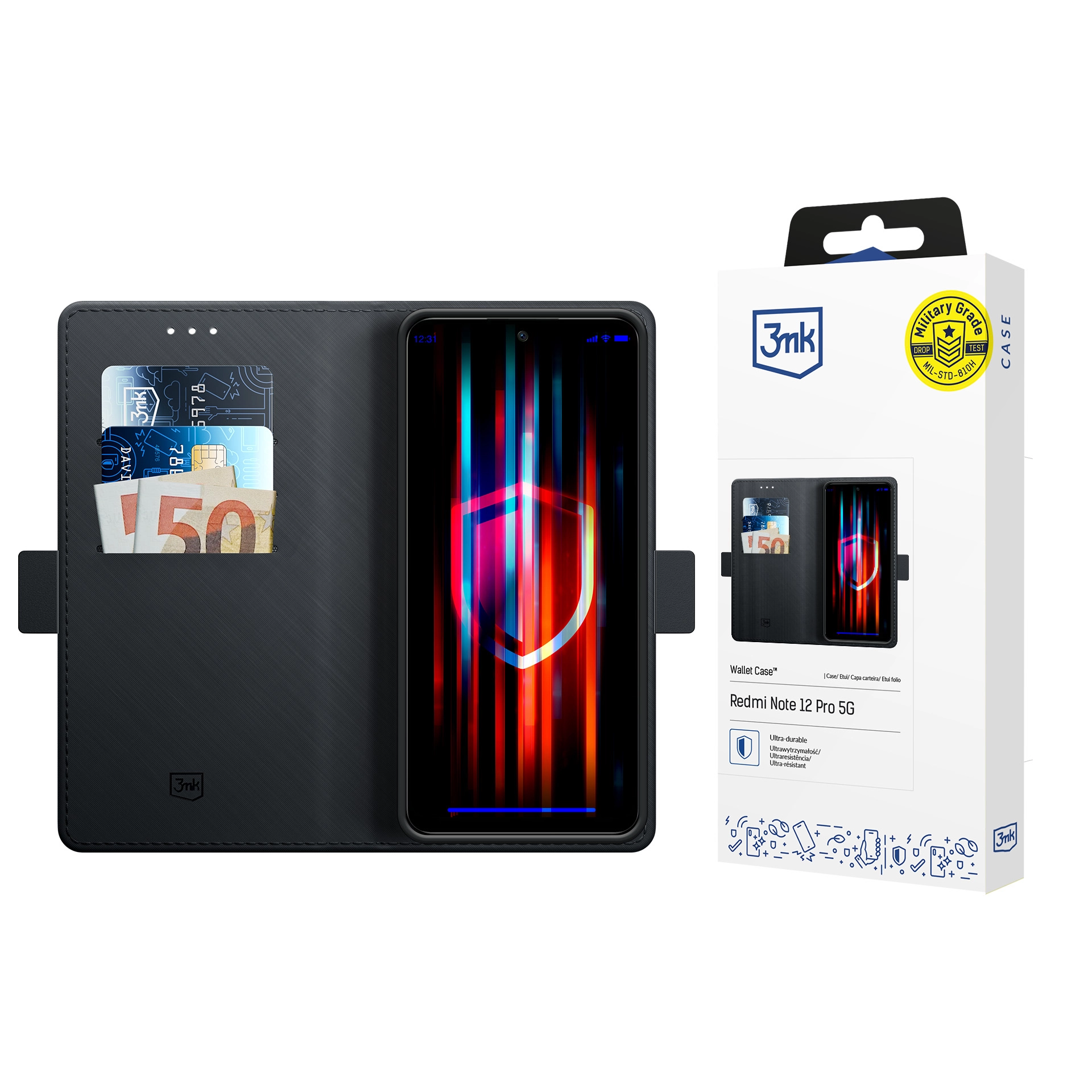 3mk Wallet Case do Xiaomi Redmi Note 12 Pro Czarny