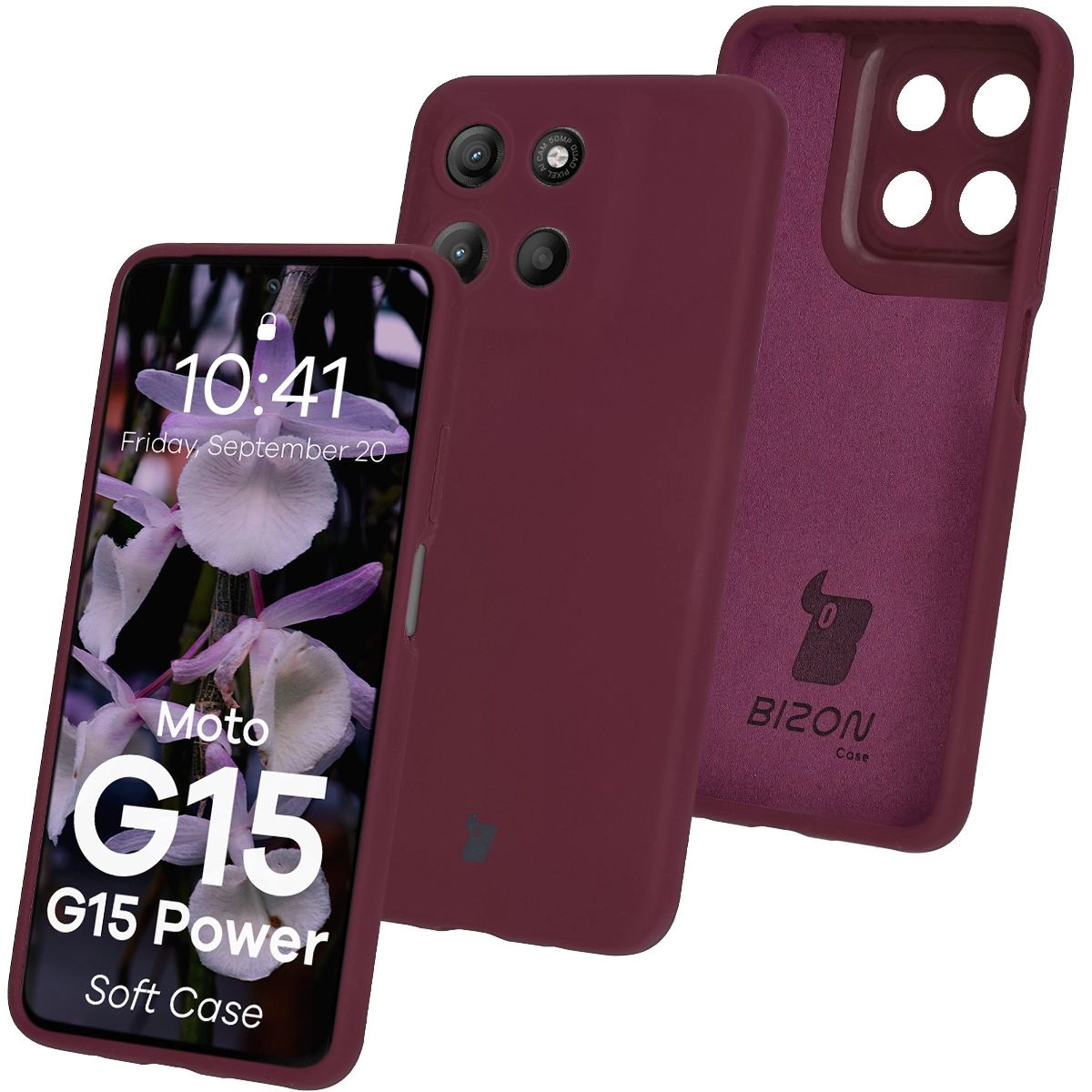 Bizon Silikonowe Soft do Motorola Moto G15/G15 Power Ciemno-fioletowy