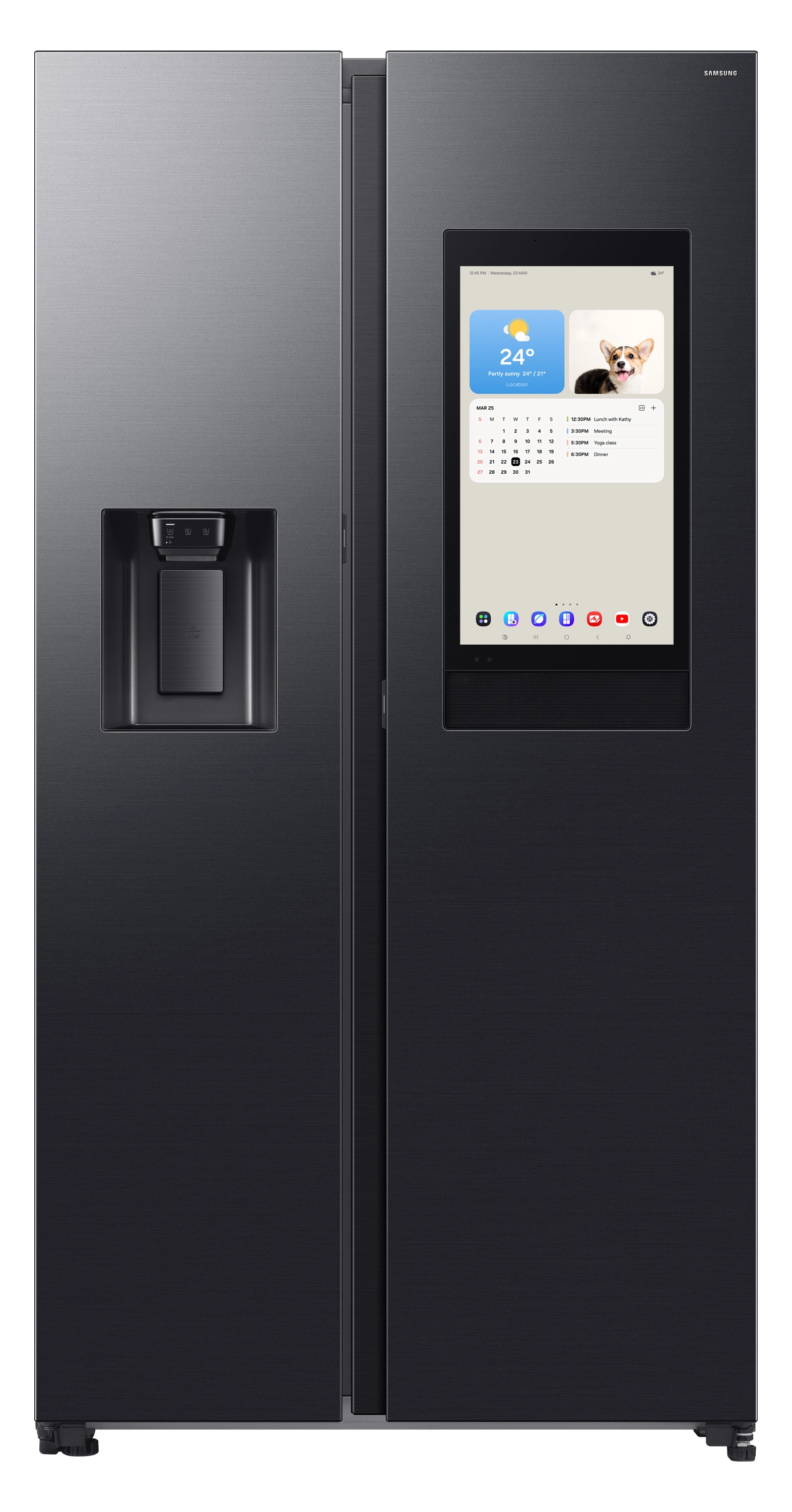 Samsung RS90F66BEFEO Funkcje AI Auto Open Pełny No Frost 178,4cm Kostkarka Zdalne sterowanie Grafitowa stal