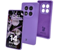 Bizon Silikonowe Soft do Xiaomi Redmi Note 14 Pro 4G fioletowy