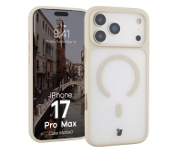 Bizon MatteO z MagSafe do Apple iPhone 17 Pro Max Półprzezroczyste z beżową ramką