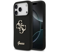 Guess Silicone Big 4G Script do iPhone 17 Pro Czarny